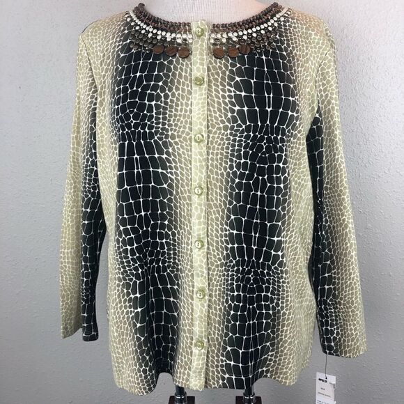 NWT Rafaella Animal Print Top Size L - Picture 1 of 10